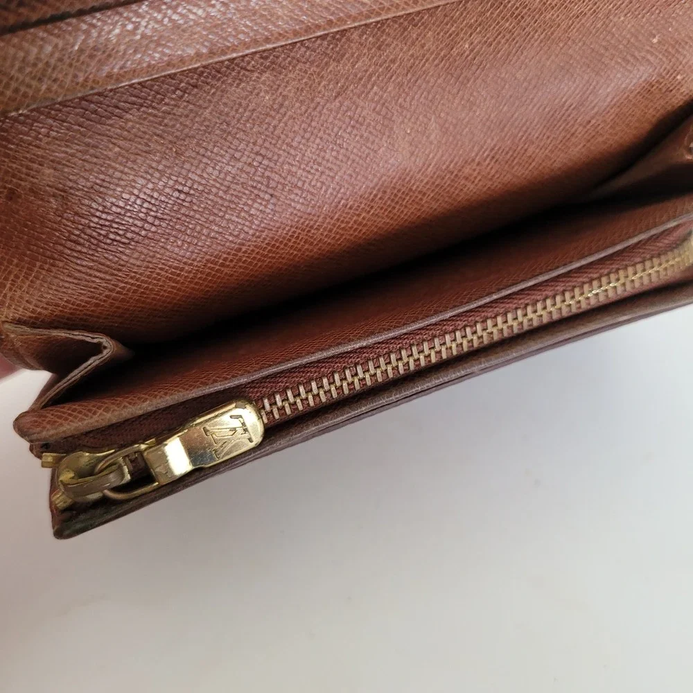 Louis Vuitton Monogram Canvas Bifold Wallet Brown Leather CA0928 Made in Spain